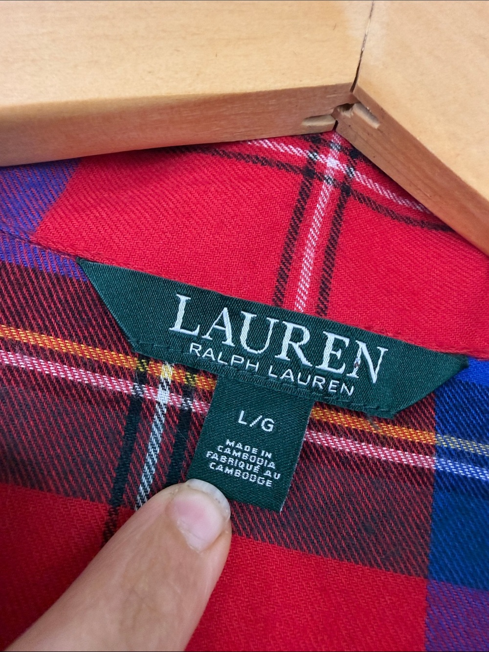 Lauren Ralph Lauren Pajamas Womens Large Red Tartan Plaid Cotton Flannel PJs - Picture 7 of 15